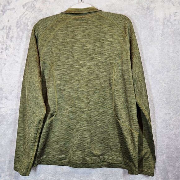 REI Womens Olive Green Quarter Zip Athletic Pullover Long Sleeve Made In USA - Picture 2 of 10
